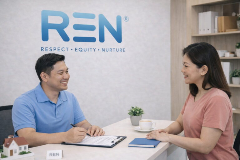 Domestic helper in Singapore client consultation at REN Employment Services office